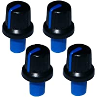 AERZETIX: 4X Botón para potenciómetro Ø6x5-2mm en D Ø16x14-4mm Negro y Azul de ABS para Montaje sobre Panel C12488